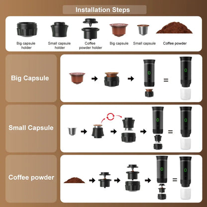 Wireless Electric Portable Espresso Coffee Machine.