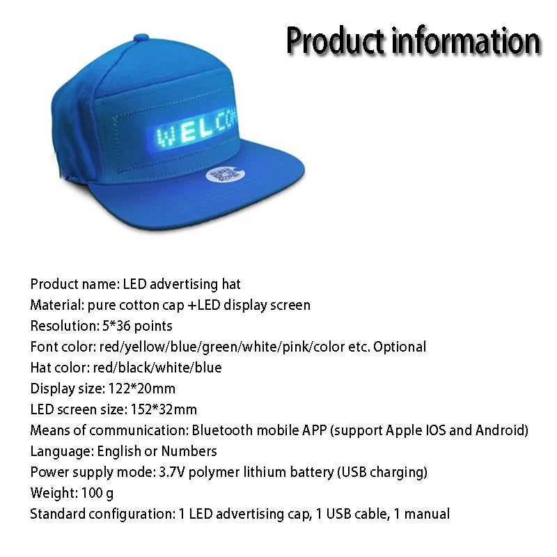 Glow-in-the-Dark LED Cap.