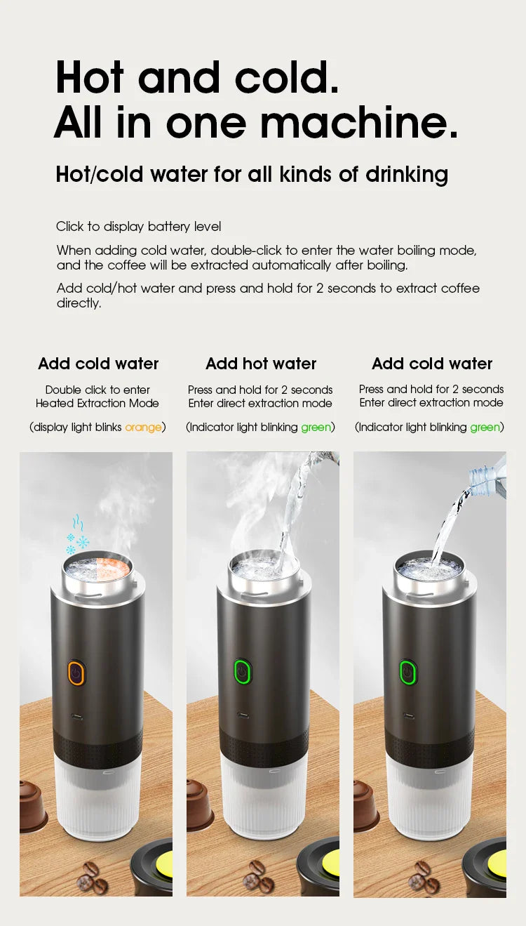 Wireless Electric Portable Espresso Coffee Machine.