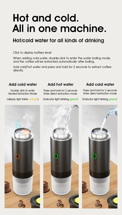 Wireless Electric Portable Espresso Coffee Machine.