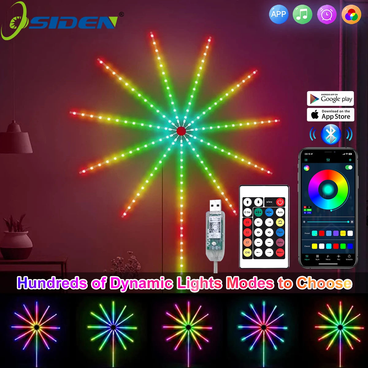 Smart Fireworks Light Show lights.